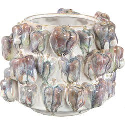 PTMD Bloempot Bauer - 26x26x18 cm - Keramiek - Blauw