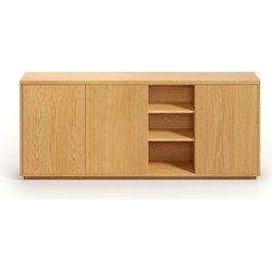 Kave Home - Abilen eiken fineer 3-deurs dressoir, 180 x 75 cm FSC 100%