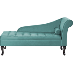 Beliani PESSAC - Chaise longue-Blauw-Fluweel