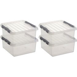 Sunware opbergbox - 12x - transparant - 18L - 40 x 40 x 20 cm - Opbergbox