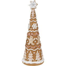 Clayre & Eef Kerstdecoratie Kerstboom Ø 14x37 cm Bruin Kunststof