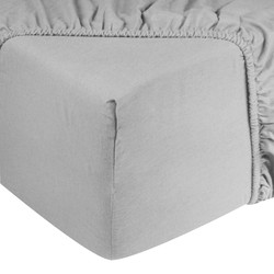 DoubleDry Hoeslaken Flanel 100% Zacht Katoen - Tweepersoons 140x200 cm - Rondom Elastiek - Licht Grijs