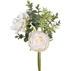 Ranonkel/hortensia bundel h28cm creme kunstbloem Louis Maes