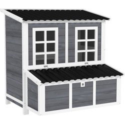 Kippen Legnest voor 4-6 Kippen - Waterdicht Dak - 100x86x100cm - grijs