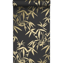 Origin Wallcoverings behang bamboe bladeren zwart en goud - 0,53 x 10,05 m - 347740