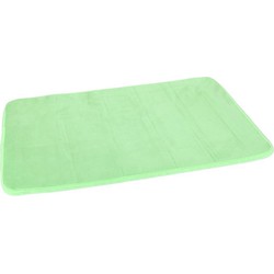 Badkamerkleedje rechthoekig 40 x 60 cm groen van sneldrogend materiaal - Badmatjes