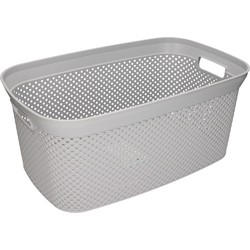 Wasmand/wasgoed draagmanden grijs 35 liter 54 x 34 x 23 cm huishouden - Wasmanden