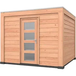Douglas overkapping, 300 x 300 cm, met schuur en achterwand, Westwood Robuust
