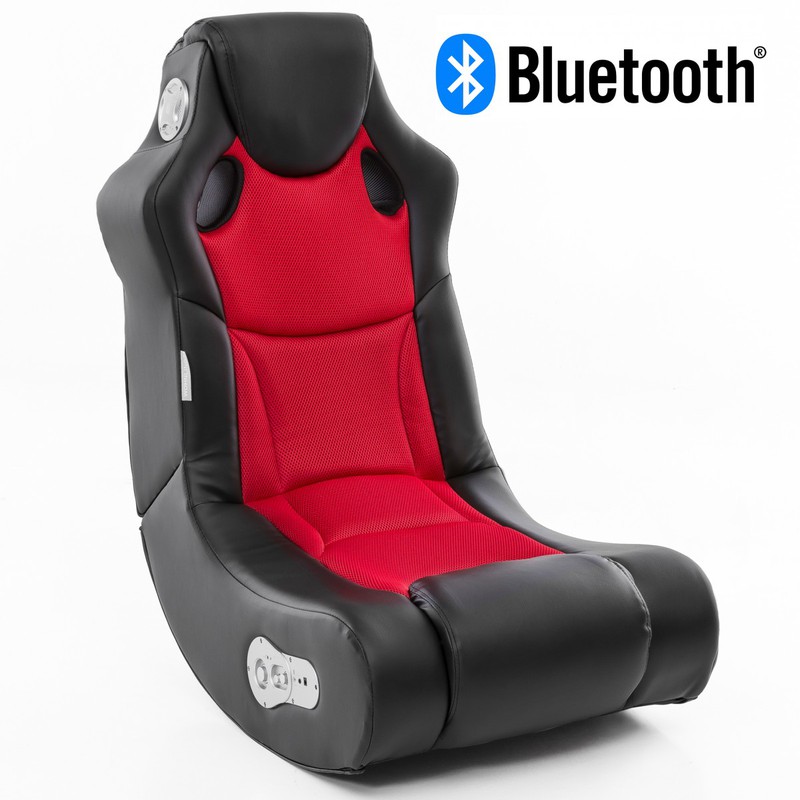 24Designs Racer - Racestoel Gamestoel - Bluetooth & Speakers - Zwart / Rood - 