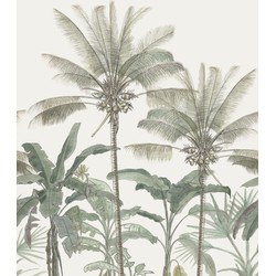 ESTAhome fotobehang palmbomen lichtbeige en vergrijsd groen - 200 x 279 cm - 158947