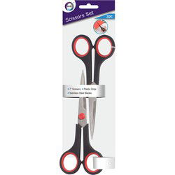 DID Scharen set - 2x stuks - keukenschaar - metaal/ kunststof - 17 cm - Keukenscharen