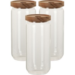 Set van 5x stuks glazen luxe keuken voorraadpot/voorraadbus 1000 ml - Voorraadpot
