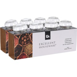 Kruidenpotjes/voorraadpotjes - 8 stuks - glas - 150 ml - Voorraadpot