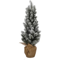 House of Seasons Kunstkerstboom in Jute - H60 x Ø30 cm - Groen Frosted