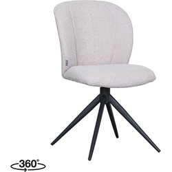 LABEL51 Eetkamerstoel Kimo - Naturel - Boucle - Black Frame