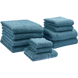 Beliani ATAI - Handdoek-Blauw-Katoen