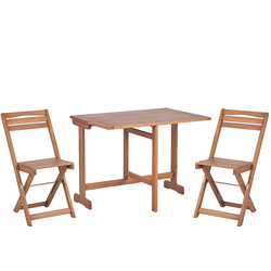 LENOLA - Bistroset voor 2 - Lichte houtkleur - Acaciahout