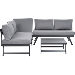 Beliani COCCORINO - Loungeset-Grijs-Aluminium