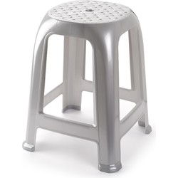 PlasticForte Keukentrapje - zilver - tot 100 kg - 46,5 cm - opstapje - Huishoudkrukjes
