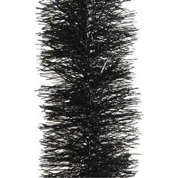 3x Kerst lametta guirlandes zwart 10 cm breed x 270 cm kerstboom versiering/decoratie - Kerstslingers