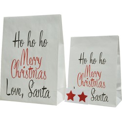 Giftbag papier l20h27c wit/rd a2 2st kerst