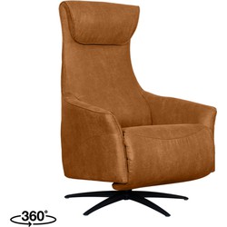 LABEL51 Fauteuil Lund - Cognac - Micro Suede - One Size