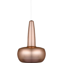 Clava hanglamp brushed copper - met koordset wit - Ø 21,5 cm