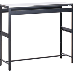 MAENZA  - Buitenkeukenkast met bartafel - Zwart - Staal