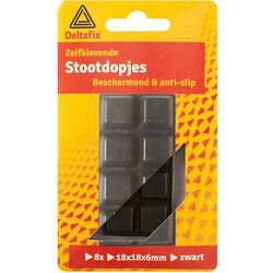 Stootdopjes 18x18x6 zwart 8st