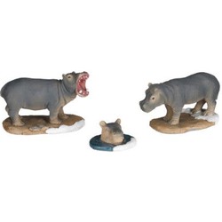 Hippopotamus family 3 stuks - l9,5xb5xh6cm