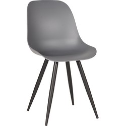 LABEL51 Eetkamerstoel Monza - Antraciet - Kunststof - Black Frame
