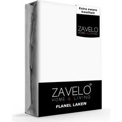 Zavelo Flanel Laken Wit-1-persoons (180x290 cm)