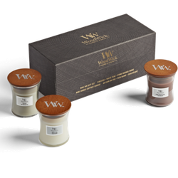Woodwick WW Deluxe Gift Set 3 Mini Candle Woody