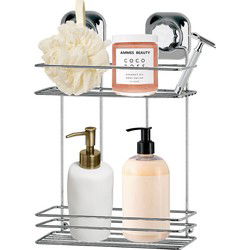Concorde - Doucherekje rechthoek 2-laags - zilver - H35 cm - Douche- en badrekjes