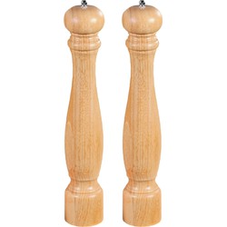 2x Pepermaler/zoutmaler molens 40 cm van hout - Peper en zoutstel