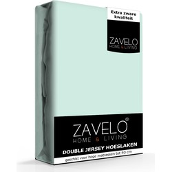 Zavelo Double Jersey Hoeslaken Pastel Blauw-Lits-jumeaux (160x200 cm)