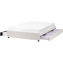 PRADES - Bed met opbergruimte - Lichtbeige - 140 x 200 cm - Polyester