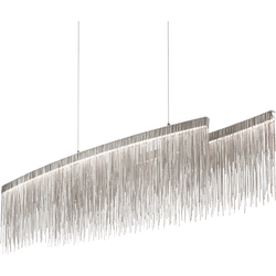 Moderne Chroom Hanglamp - Ideal Lux Versus - Metaal - LED - 114,5 x 12 x 60 cm