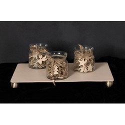 PTMD Deco Object Leain - 11x10x10 cm - Aluminium - Taupe