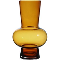 Decoratieve amber glazen vaas H32