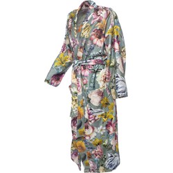 Jet Originals Badjas Dames - 100% Katoen Velours - Floral All over - M