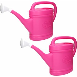 2x stuks roze tuin planten gieter met broeskop 9 liter - Gieters