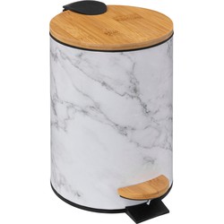 Pedaalemmer 3L Marble - Wit - Softclose