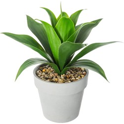 Atmosphera Aloe Vera kunstplant in pot van cement 34 cm - Kunstplanten