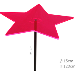 Zonnevanger Ster Rood-Roze (kleur fuchsia) medium 120x15 cm - Cazador Del Sol