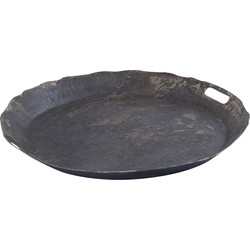 PTMD Semin Silver alu round rustic tray wavy edge L