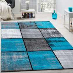 Laagpolig Modern Vloerkleed Modilia - Turquoise - 120x170 cm