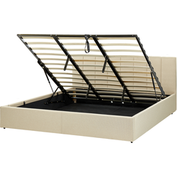 DREUX - Bed met opbergruimte - Beige - 180 x 200 cm - Polyester