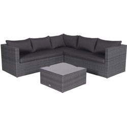 Montana loungeset - 4-delig - earl grey - dark antraciet