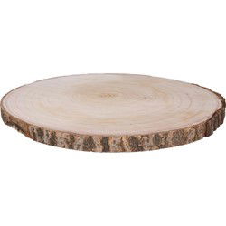 HBX Natural Living Kaarsenbord/decoratie dienblad - houten boomschijf - D45 x H3 cm - Kaarsenplateaus